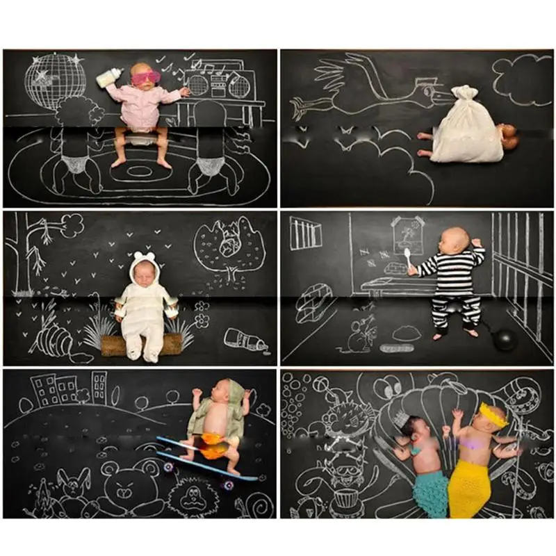 45*200cm Large Blackboard Wall Sticker Chalkboard Stickers Removable Black Board Krijtbord Pizarra Kids Office School Supplies | Канцтовары