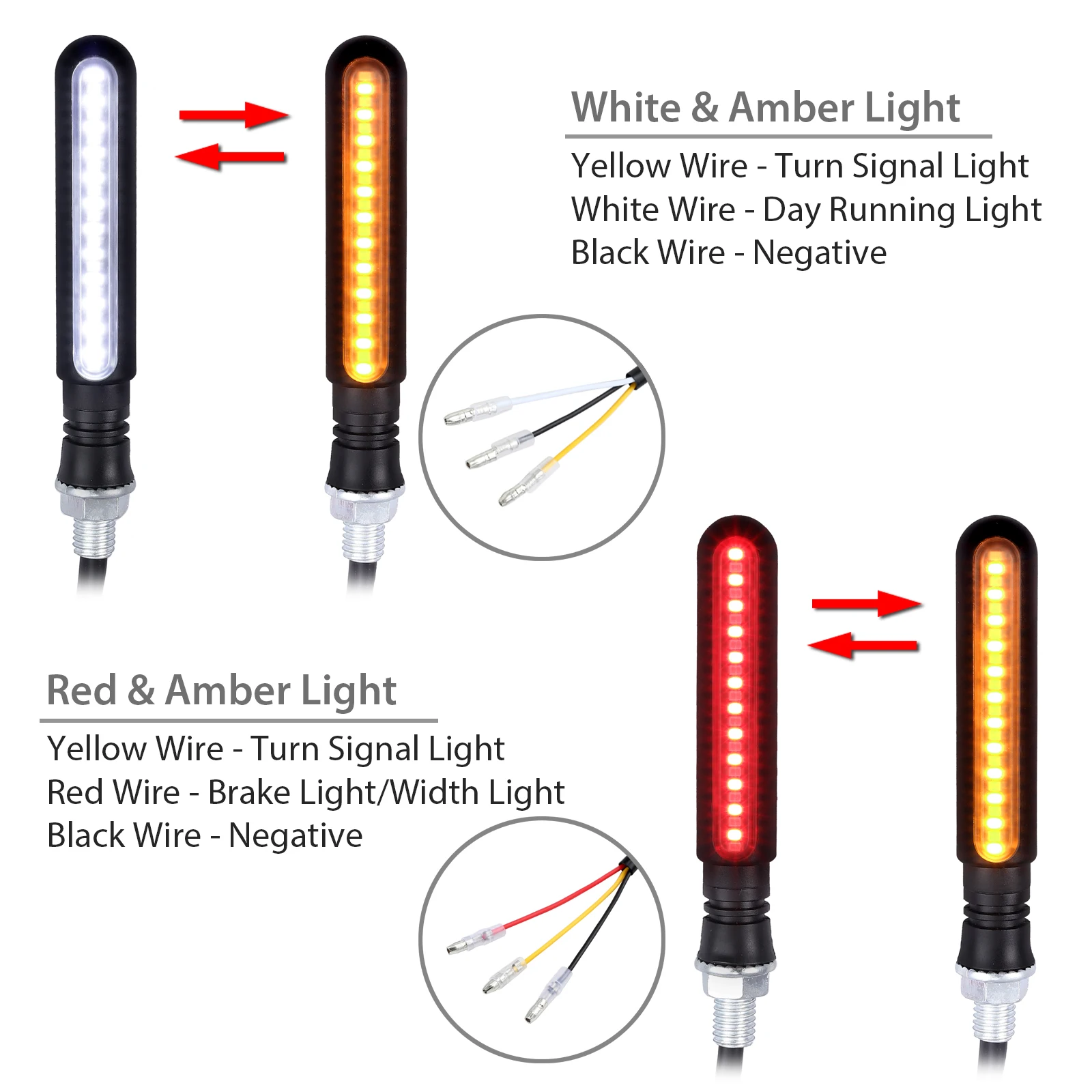 PROSTER 4 шт. Универсальный 24LED течет водонепроницаемый белый красный двойной