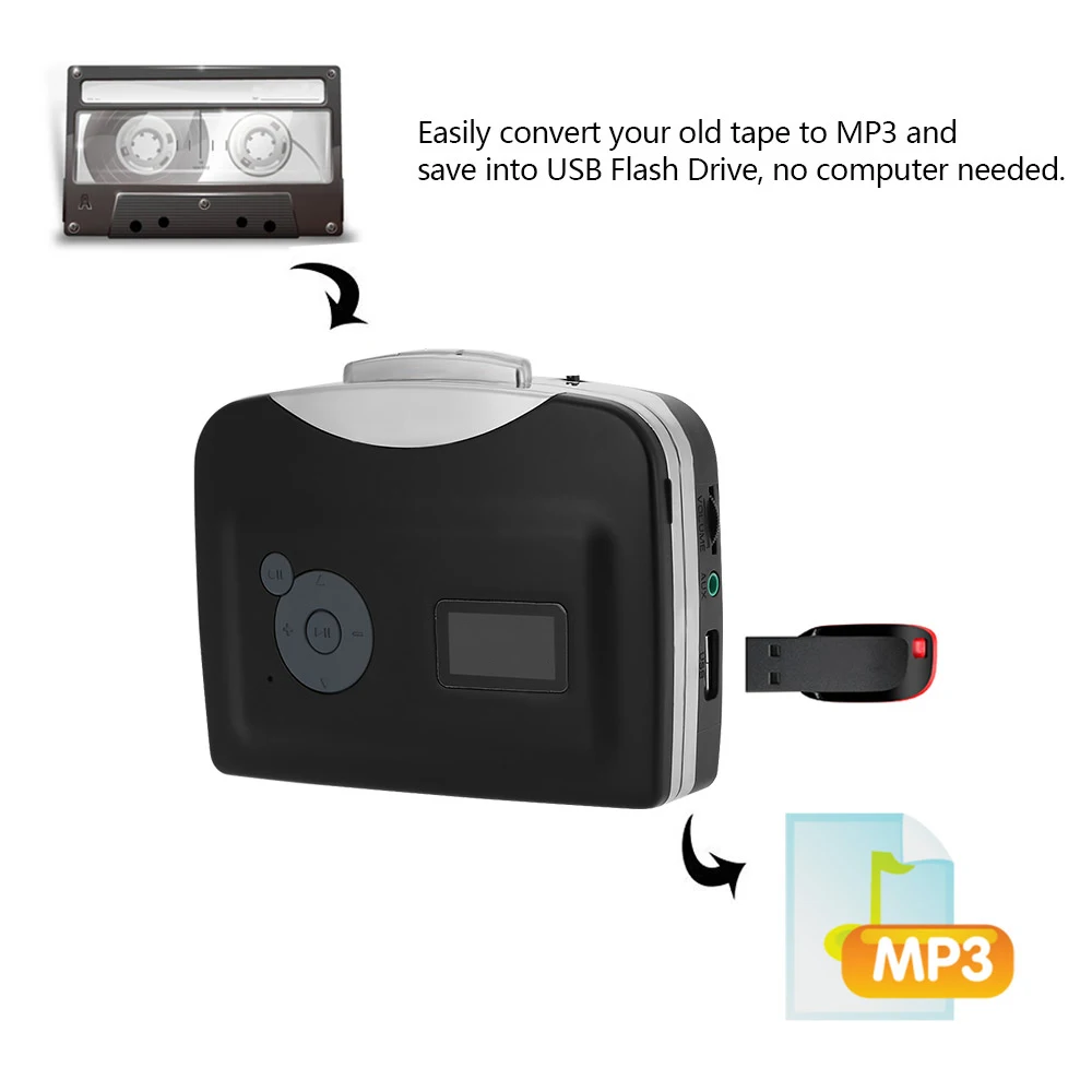 Ezcap 230 кассета Tape-to-MP3 конвертер сохранить в USB флэш-диск Easycap авто раздел