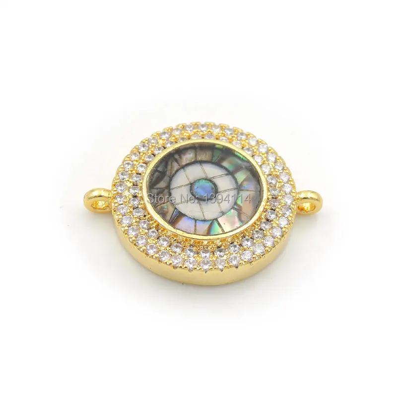 20*16*3 мм Micro Pave Clear CZ Gridding Abalone круглые соединители подходят для мужчин или женщин
