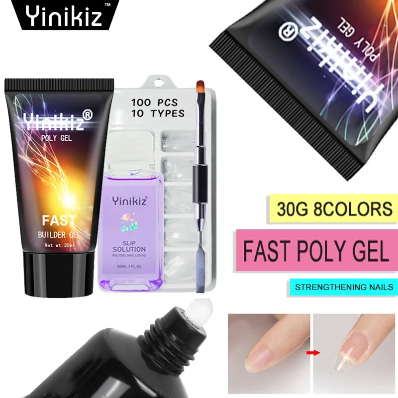 Yinikiz 5/8 шт. УФ поли гель для ногтей комплект быстрое строительство камуфляж