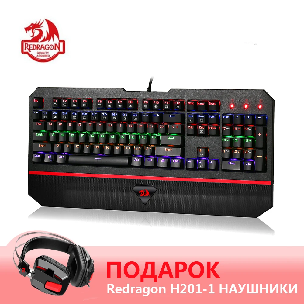 Redragon K558 синий переключатель Механическая игровая клавиатура USB 104 ключей anti
