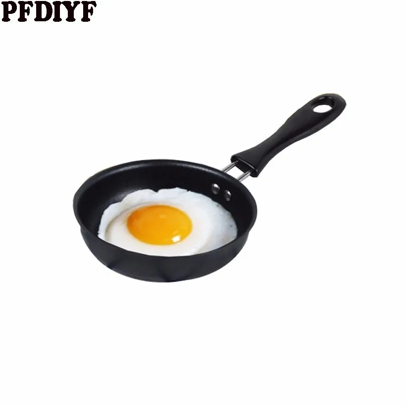 12cm Mini Non-stick Skillet Pan Omelette Breakfast Round Saucepan Pancake Egg Frying Metal Kitchen Accessories Saucepan Cookware