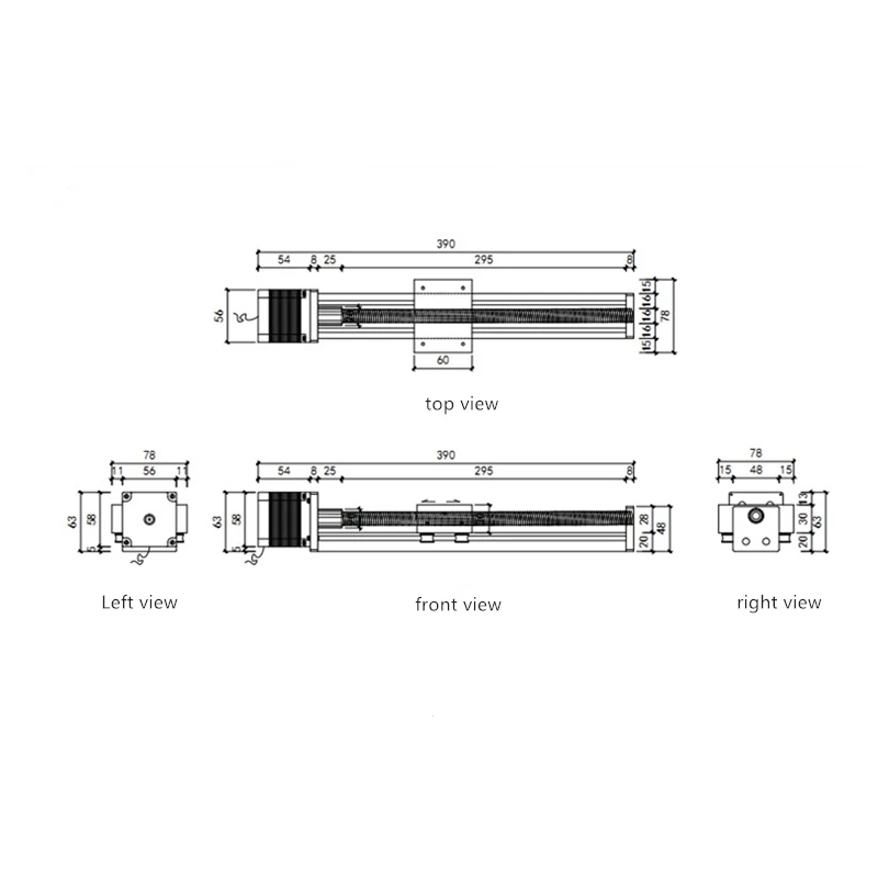 

CNC SFU1204/1605/1610 Ball Screw Sliding Table Linear Motion Guide Rail 100-600MM with Nema 23 Stepper Motor