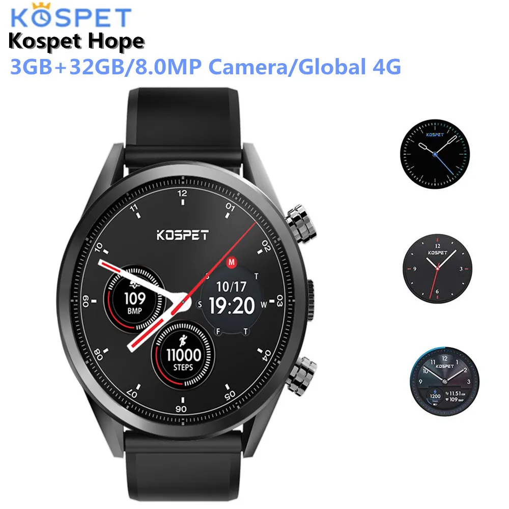 Kospet надежда 4G Smartwatch с мобильным телефоном на базе Android 7 1 4 ядра 3 ГГц Гб