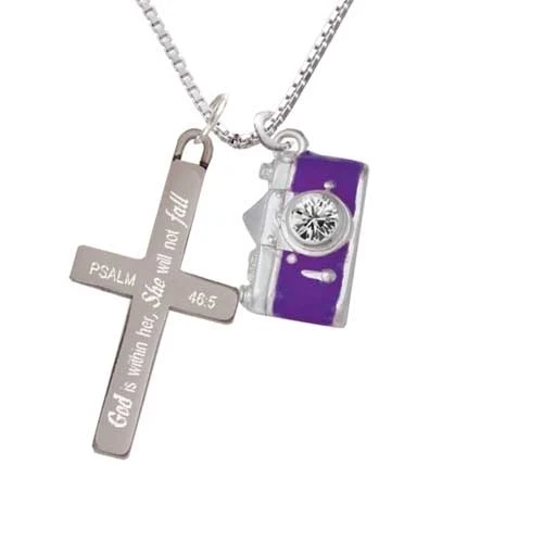 Purple Camera - She will not Fall Cross Necklace | Украшения и аксессуары
