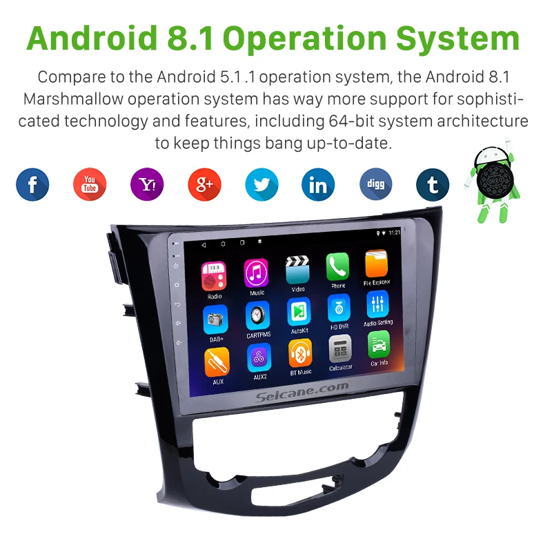 Автомагнитола Seicane 2DIN Android 7 1 GPS навигация аудио мультимедийный плеер головное