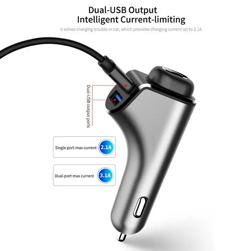 Bluetooth4.2 наушники с микрофоном разведки противошумные Портативный плеер Dual USB Car