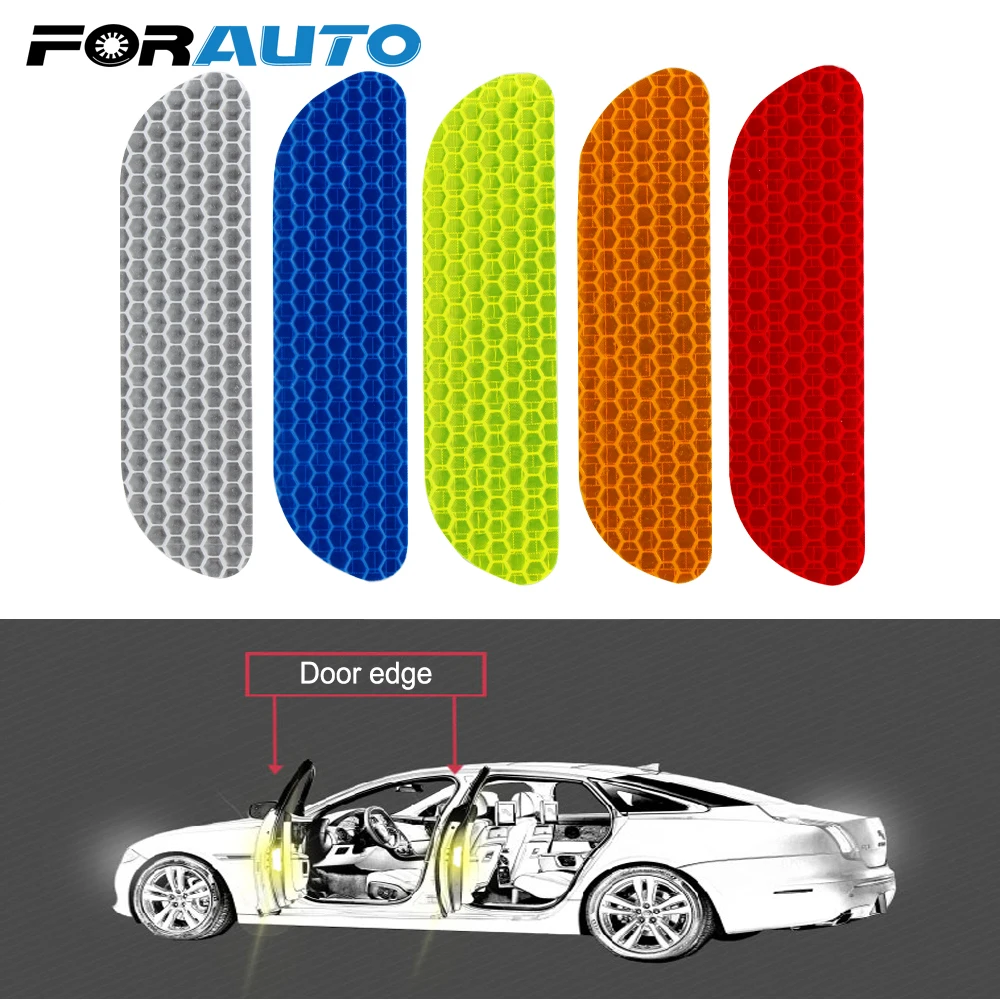 FORAUTO 4 шт./компл. автомобильные отражающие наклейки Предупреждение ющая лента