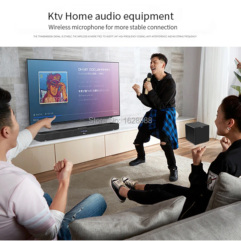 60 Вт A9K беспроводной Саундбар с беспроводным микрофоном K tv сабвуфер Bluetooth Звуковая Панель для ТВ динамик домашний кинотеатр бас AUX TF USB