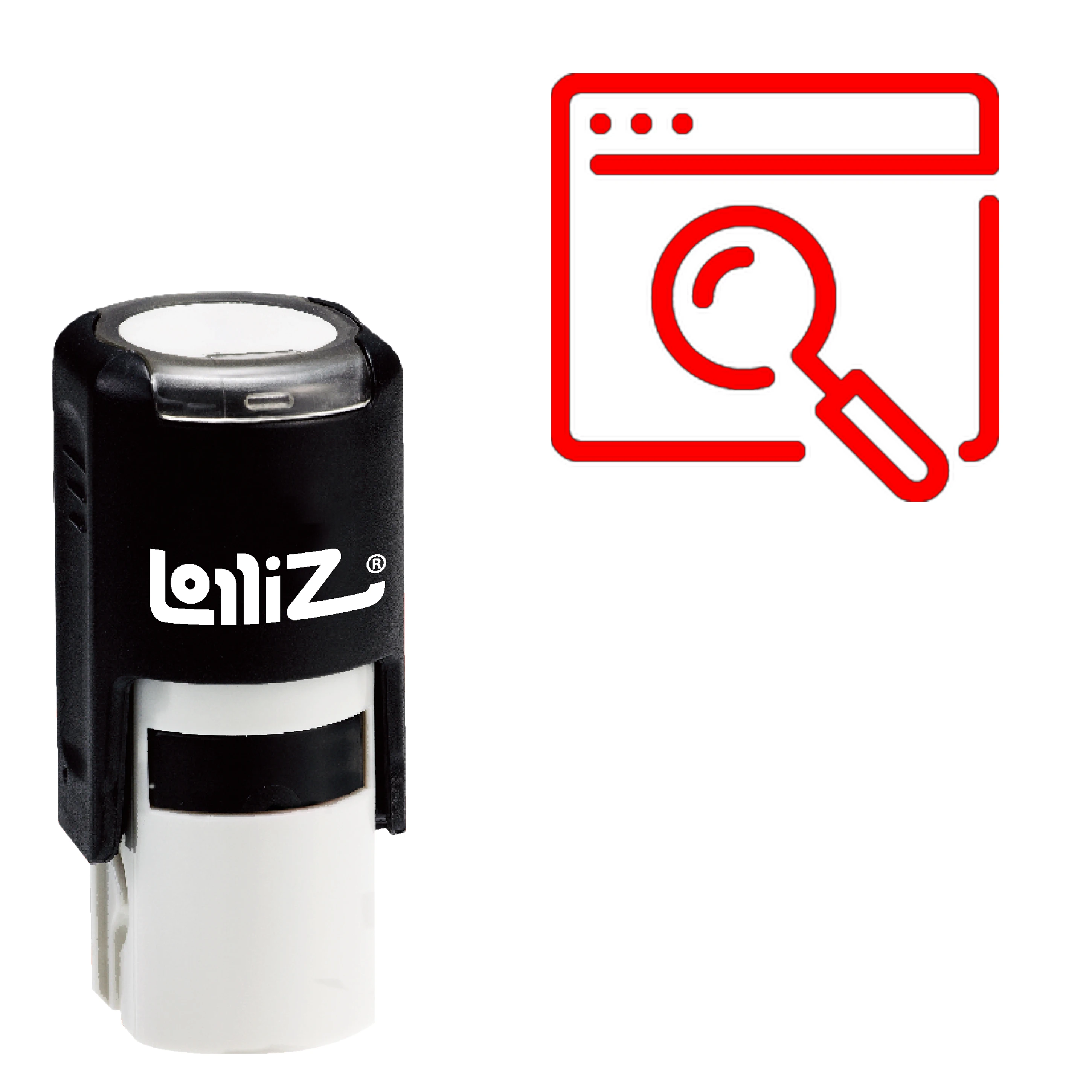 

LolliZ Web Search Self-Inking Rubber Stamp - Modern Symbol Series