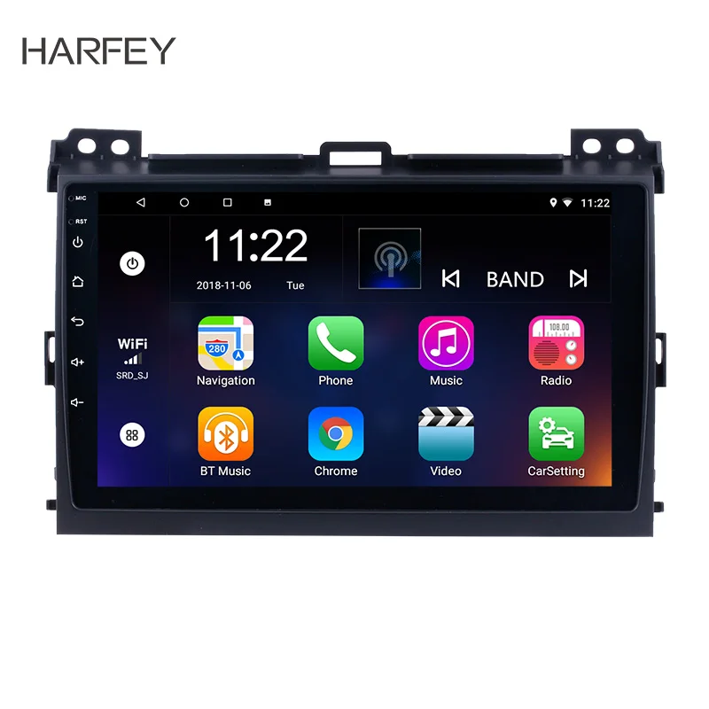 Автомобильный радиоприемник Harfey с сенсорным экраном для 2007-2010 Toyota Prado Android 8 1/9 0