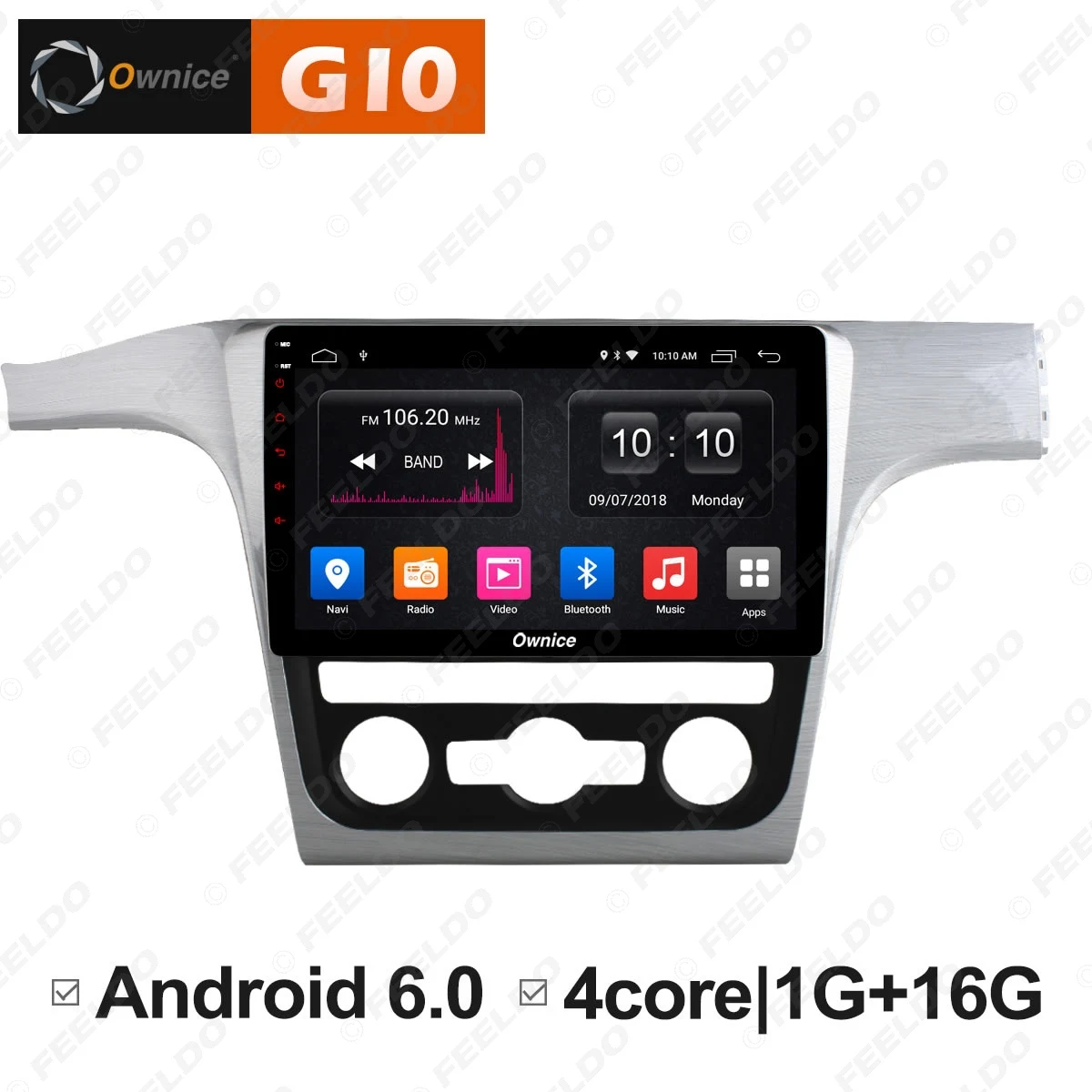 FEELDO 10 1 &quot2.5D Nano IPS экран Android 6 0 Octa Core/DDR3 2G/32G/4G LTE автомобильный медиаплеер с GPS/FM для