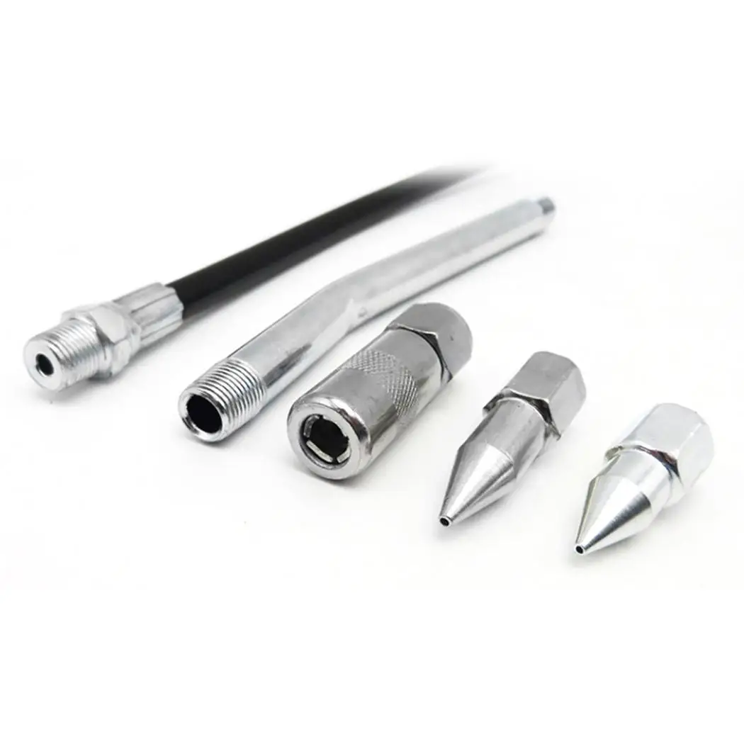 120CC Zinc Alloy High Pressure Large Capacity 2800-5600 psi Handheld Grease Gun Silver 27cm/10.6inch |