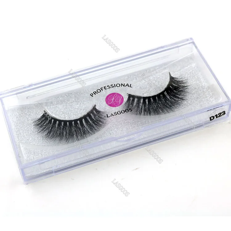 LASGOOS 4 x Boxed Mink Fur 3D Multi Layer Cross Short Popular Eye Lashes Fake Eyelashes D126 D102 D122 D123 | Красота и здоровье