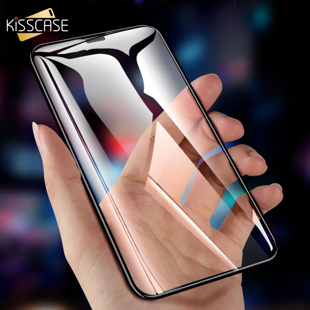 Защитное стекло KISSCASE закаленное с закругленными краями для iphone XR XS X 9D|Защитные