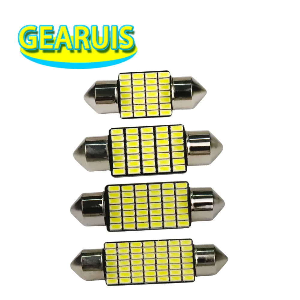 100 шт. гирлянда 31 мм 36 39 42 Светодиодная лампа C5W C10W 28 35 49 SMD 3014 сверхъяркая