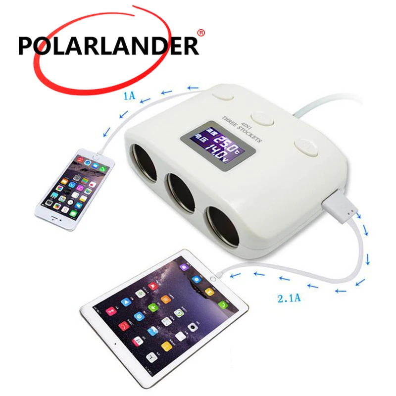 new arrive dual usb square car cigarette lighter socket charger 12 v output adapter auto parts for mobile phones free global shipping