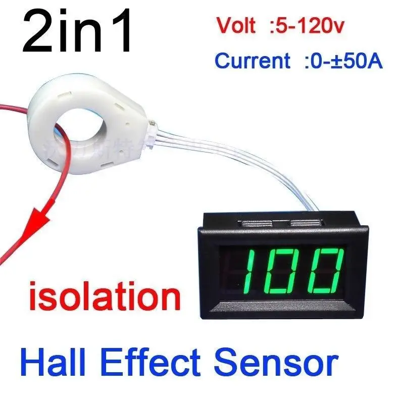 

DYKB DC 5V-120V 50A/100A/200A/400A Digital Voltmeter Ammeter Charge Discharge Hall Sensor Transformer 12V 24V CAR Solar battery