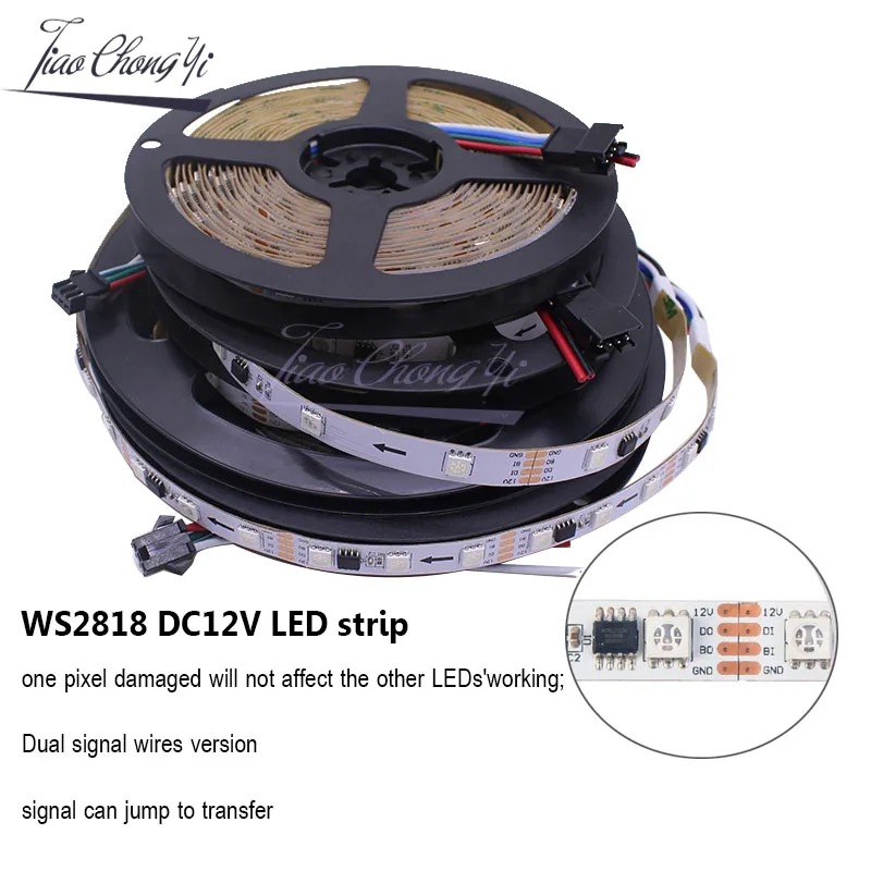 Светодиодная лента WS2818 IC полноцветная 12 в пост. Тока 5050 RGB 30 60