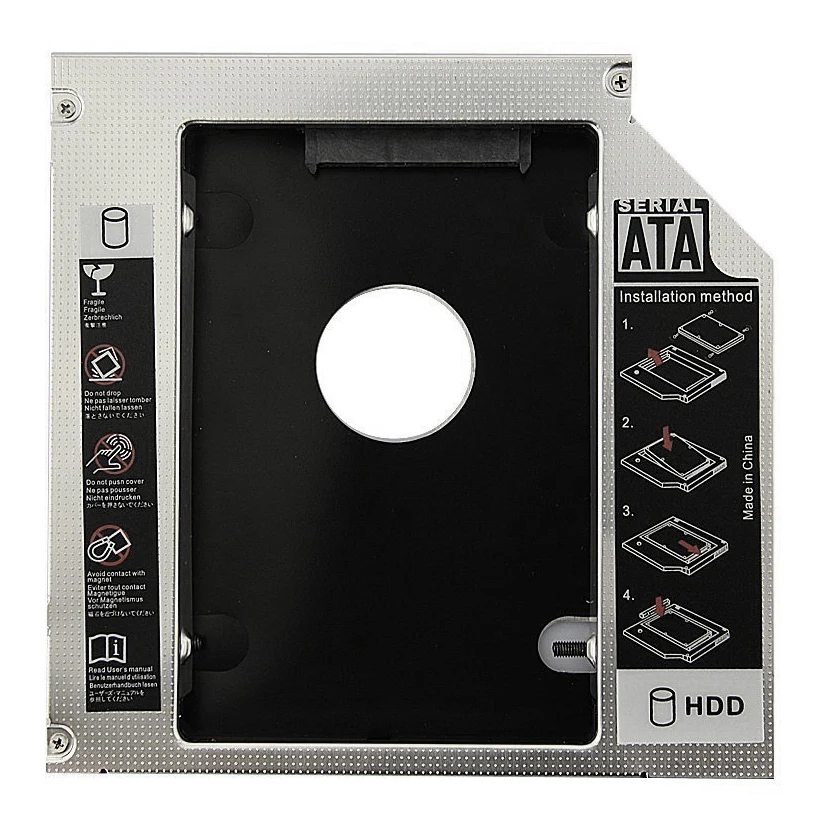 Горячая Распродажа Универсальный алюминиевый 12 7 мм SATA 2 0 2nd HDD Caddy 5 &quotчехол для
