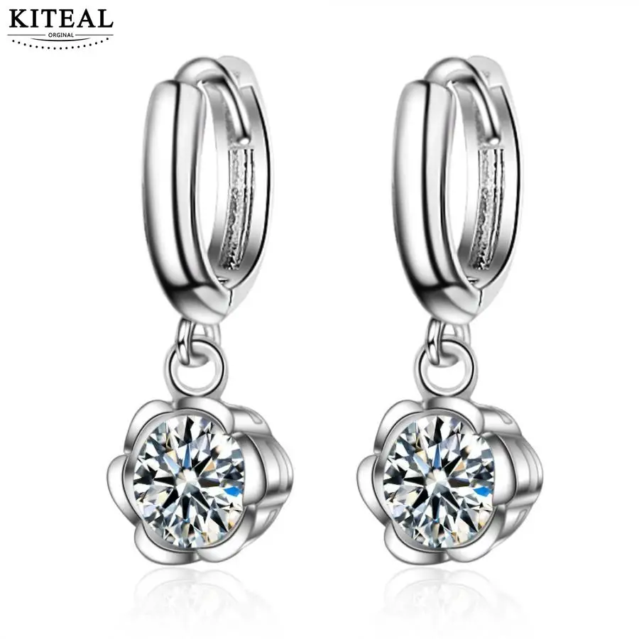 Женские ожерелье и кулоны KITEAL короткие Серьги серебряного цвета с цветком