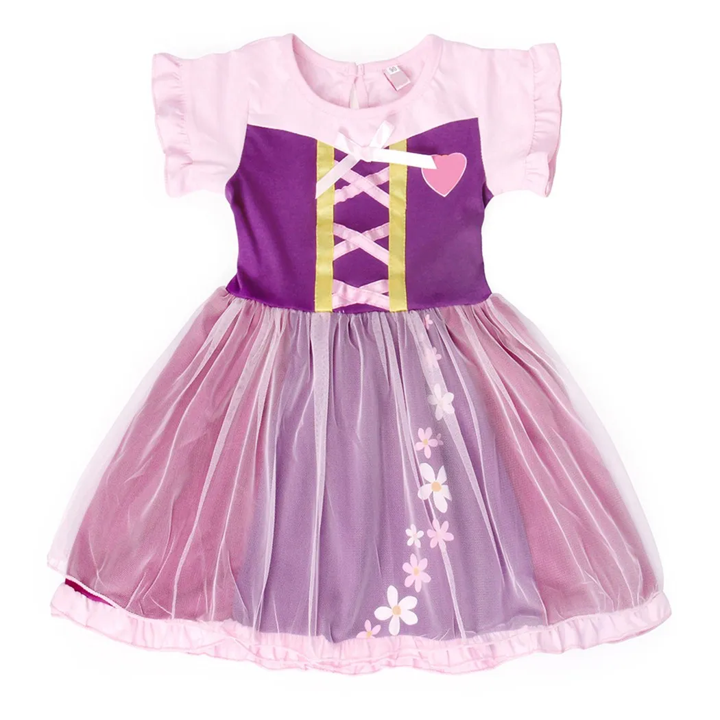 AmzBarley Girl Clothes Children Party Dress Rapunzel Princess Birthday Cosplay Carnival Costume summer Baby Volie dress | Детская одежда