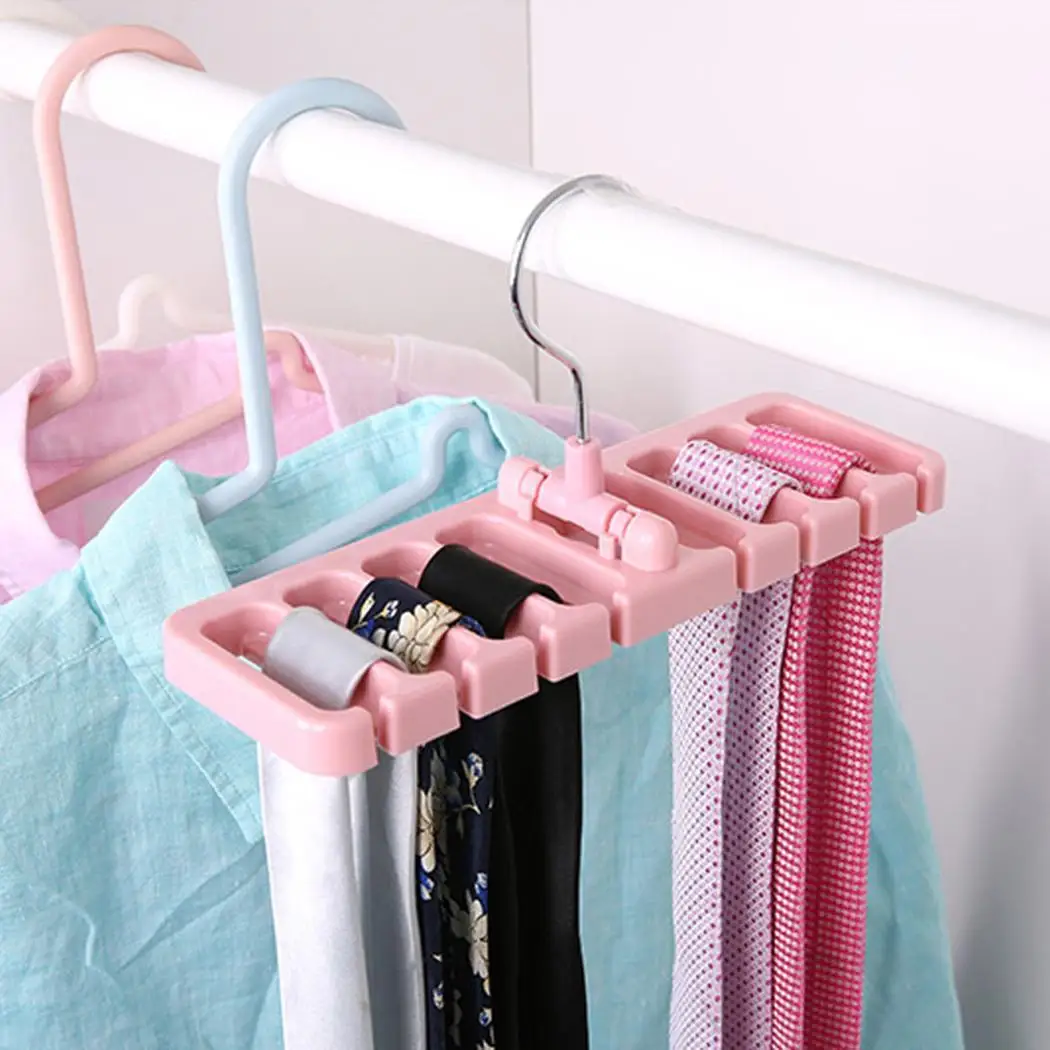 Ties Belt Organizer Hanger Rotating Clips Holder Rectangle Tie etc. Storage Rack Space 1 Piece Saver | Дом и сад