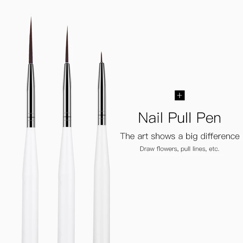 Yinikiz 3Pcs Nail Art Dotting Painting Drawing UV Gel Liner Polish Brush Tool Pen 3pcs/set Beauty |