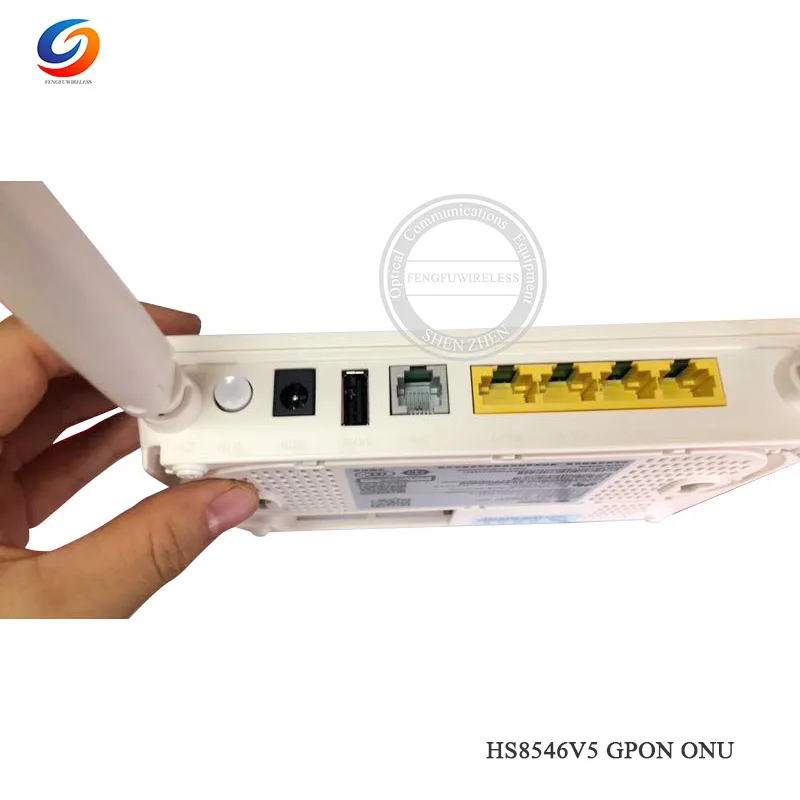 Оптовая продажа 10 шт. HS8546V5 GPON ONU ONT 4GE порт + 1TEL 2USB с 2 4G и 5G двухдиапазонный WiFi