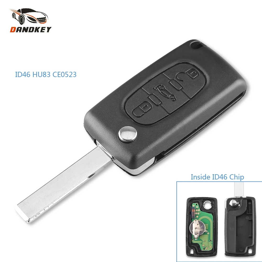 Dandkey 2/3 кнопки дистанционного ключа CE0523 для Peugeot 207 308 408 ключ ASK 433 МГц чип ID46 - PCF7941