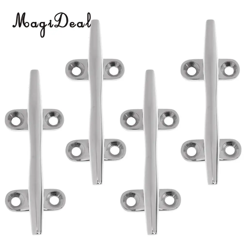 

Heavy Duty 4 Pieces 100mm / 4' Marine Boat Line Rope Dock Deck Cleat Open Base Mooring Accessories for Kayak Canoe Boat Dinghy