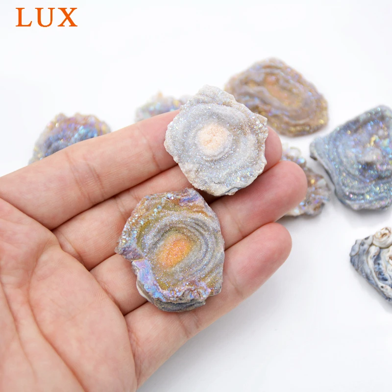 

Galaxy Druzy Chalcedony Druzy Slab 30-40mm Amazing free form raw sun agates drusy stone for jewelry DIY making