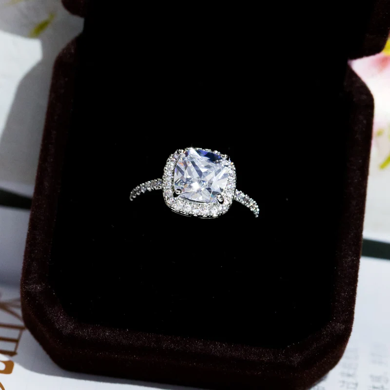 Huitan New Engagement Ring Classic Jewelry Design Bright Square CZ Sweet Romantic Wedding Rings for Women Party Accessories | Украшения и