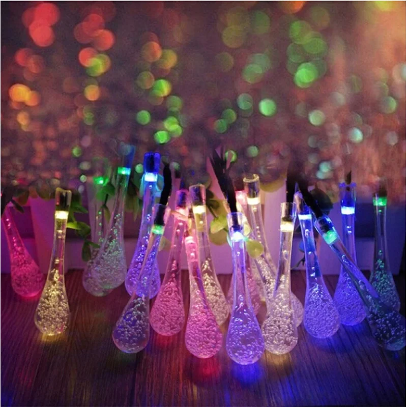20LED Fashion Hot String Fairy Waterdrop Ice Bar Decor Light Lamp Wedding Party Xmas Tree Hanging White Yellow Multi-color | Освещение
