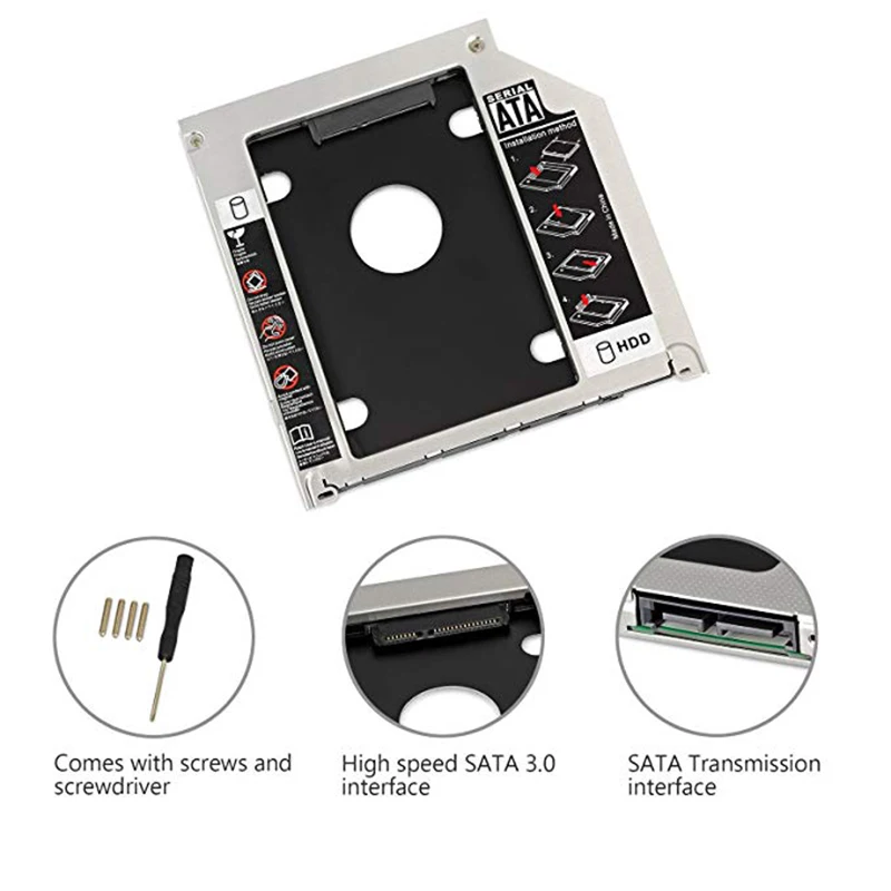 Лоток для жесткого диска 9 5 мм Универсальный SATA 2-й HDD HD SSD корпус чехол лоток