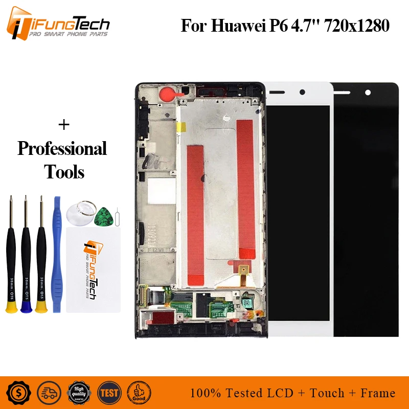 4 7 дюймов для huawei Ascend P6S P6 U06 C00 T00 S ЖК экран + сенсорный рамка дигитайзер бесплатные