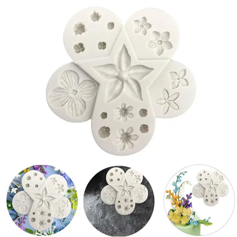Форма цветка силиконовая форма помадка кекс DIY полимерная глина эпоксидная