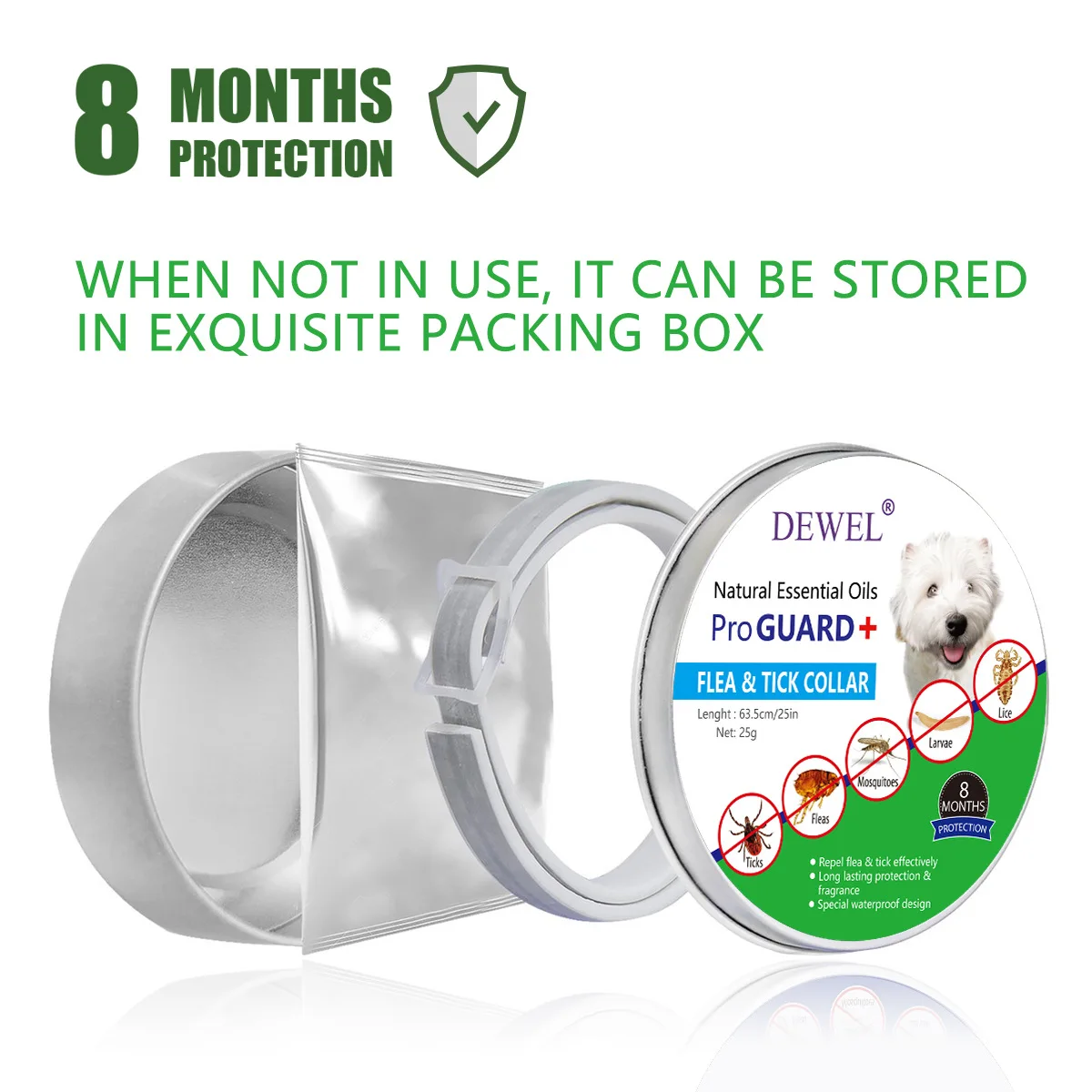 Новый ошейник для собак с защитой от клещей Репеллент комаров регулируемый