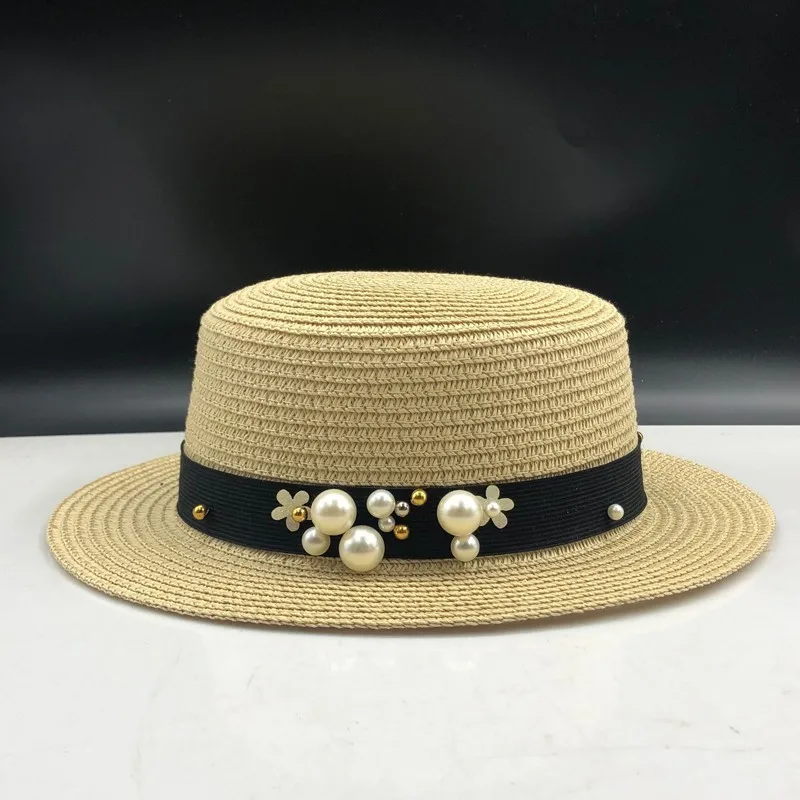 Соломенная шляпа для детей и взрослых милая детская шапка от солнца с жемчугом