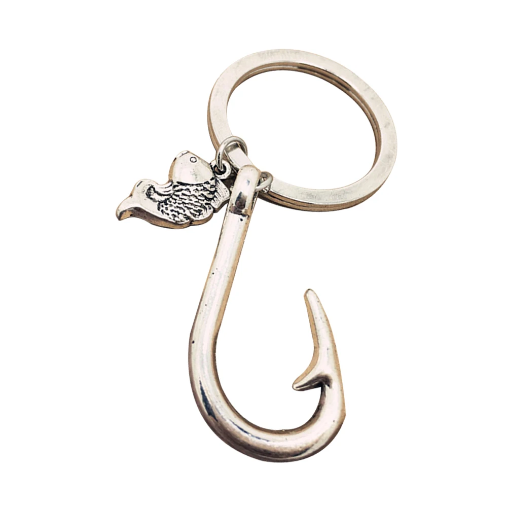 1pc Fishing Hook Keychain Charm Fashion Cool Car Keyring Purse Bag Pendant Decoration Keyfob Creative Gift | Украшения и