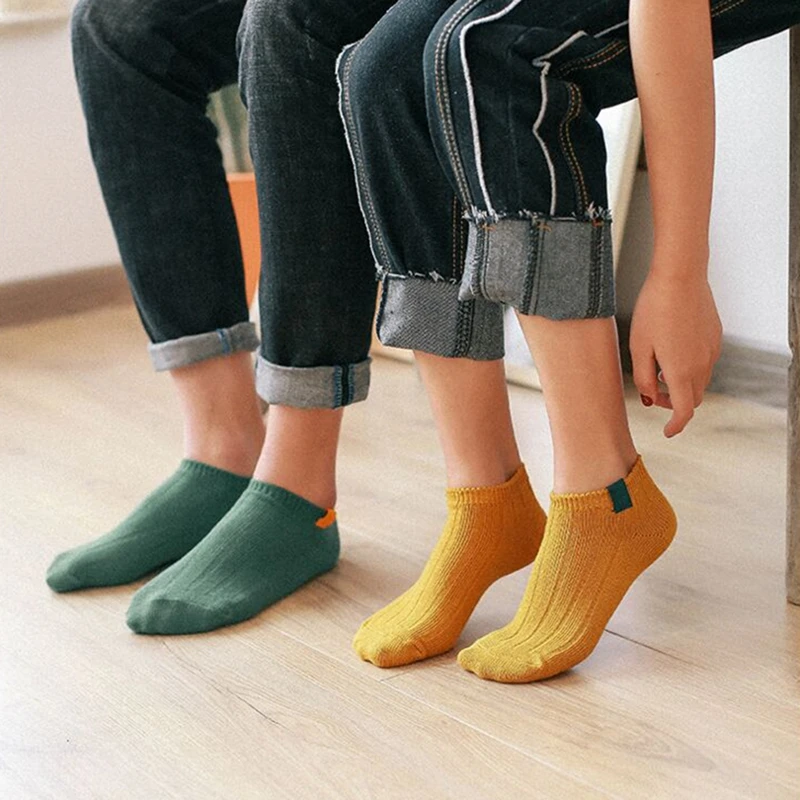 Harajuku Couple Cotton No Show Socks Men Women Knitted Warm Soft Short Preppy Style Solid Color Low Cut Ankle Unisex | Женская одежда