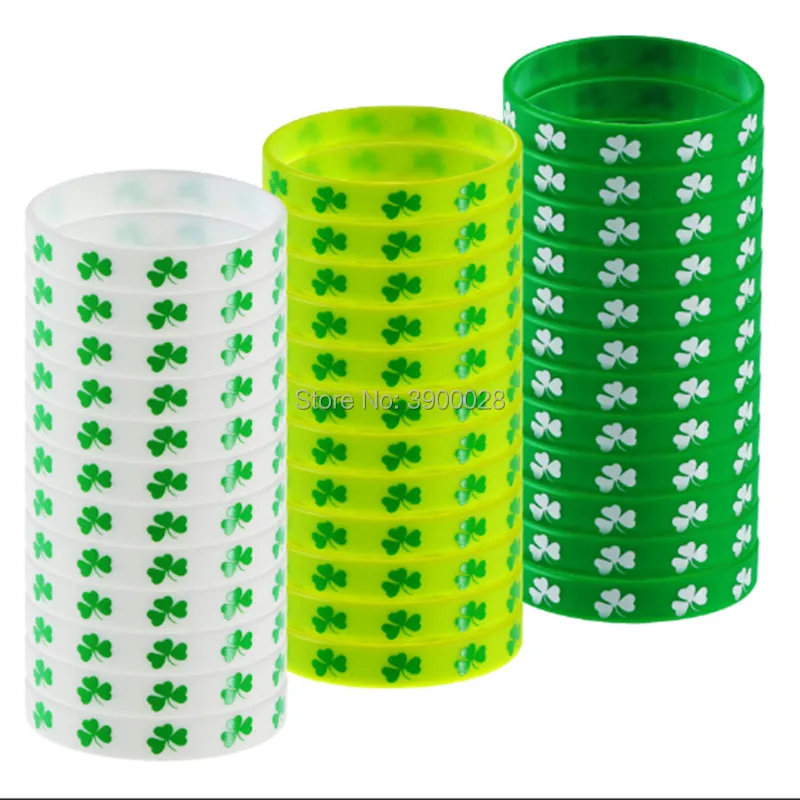 300 шт. браслеты на День Св. Патрика силиконовые резиновые запястье ирландские