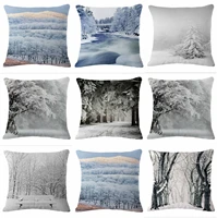 winter throw pillow case throw pillowcase cotton linen printed pillow covers for office home shipping