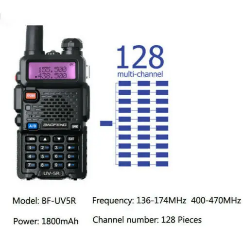 Двухсторонняя радиостанция UV 5R 8 Вт Двухдиапазонная VHF UHF Портативная 3B04|Рации| |