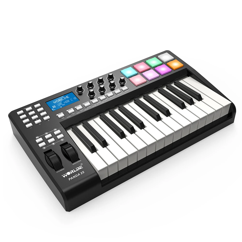 На выбор PANDA25 компактный 25 ключ USB MIDI контроллер клавиатуры 8 зеленого и синего
