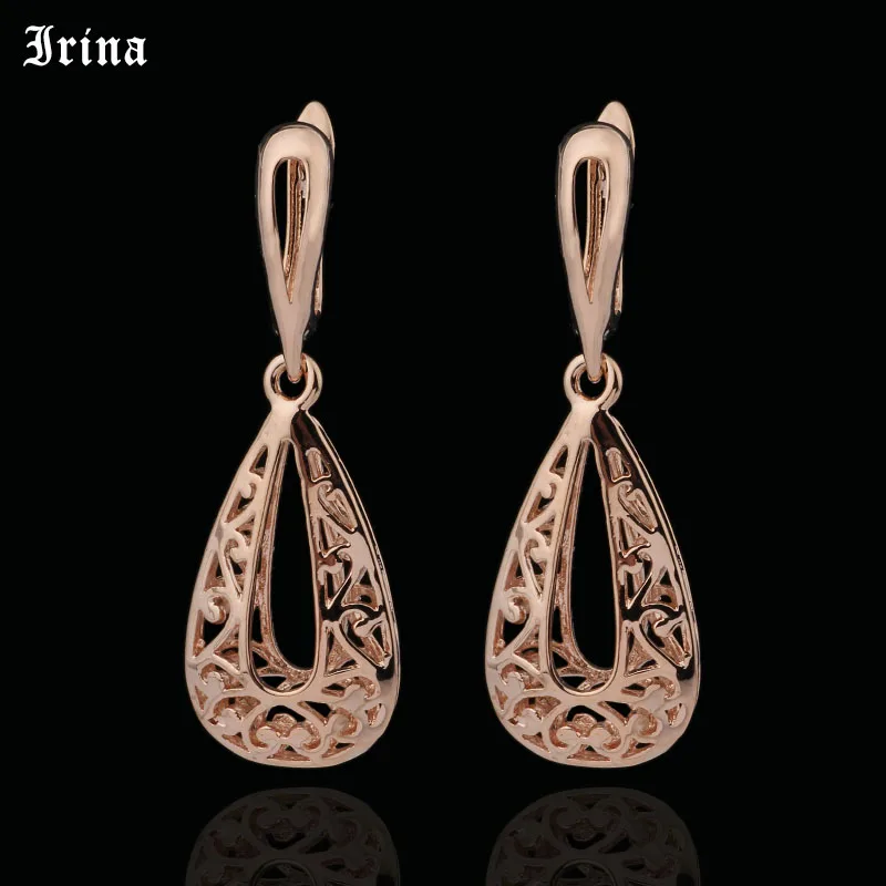 

Irina 585 Rose Gold Color Bohemian Filigree Earrings Boho Vintage Ethnic Hollow Chandelier Earrings for women