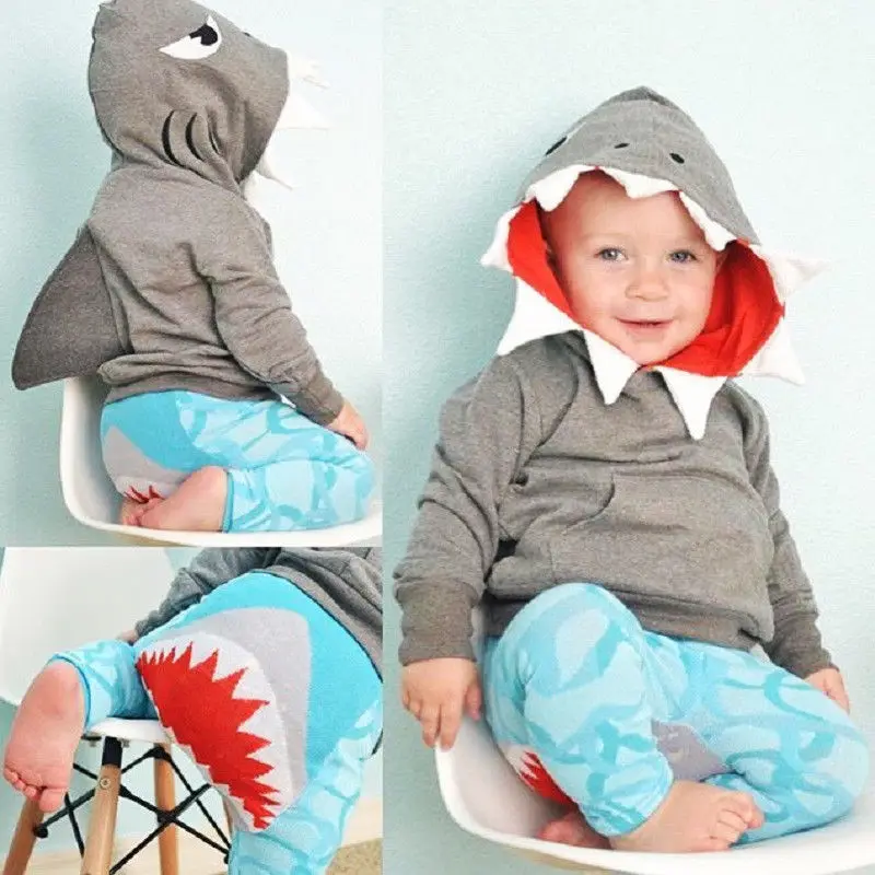 Emmababy раньше Детские Топы с капюшоном в виде акулы для мальчиков толстовки