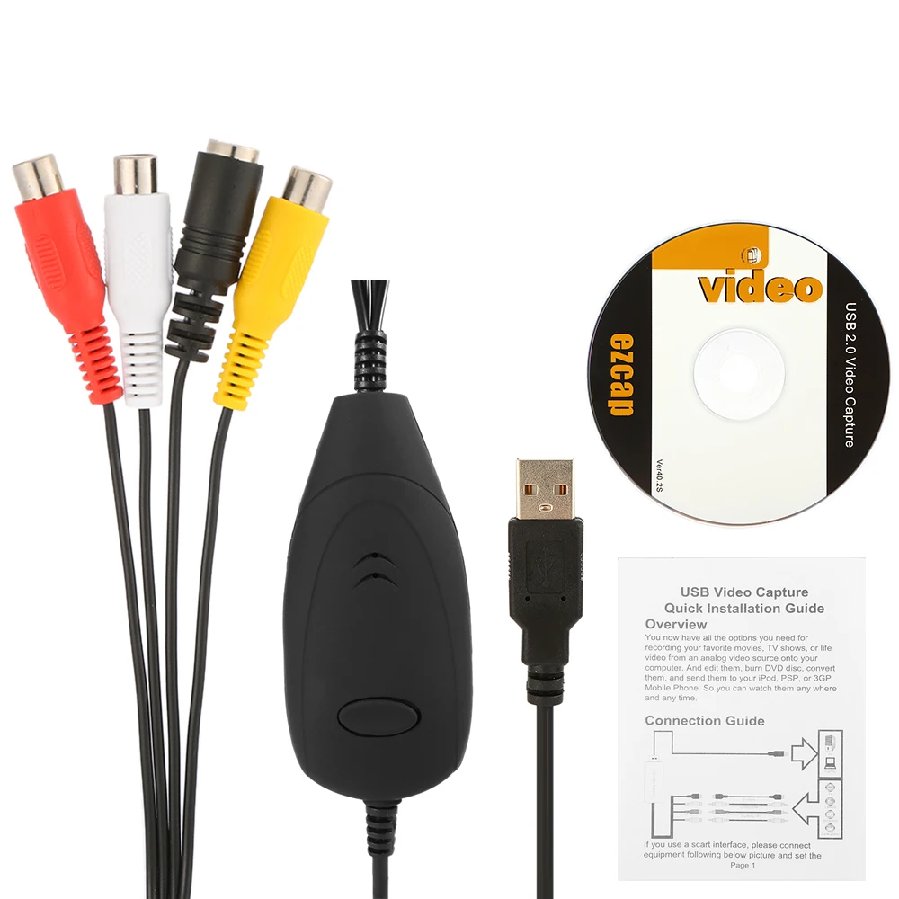 Ezcap 172 HD видео ЗАХВАТ USB 2 0 конвертер рекордер преобразования аналогового аудио в