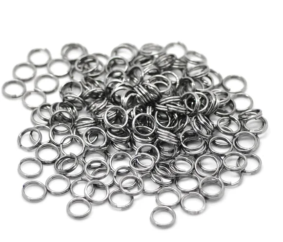 Прекрасный Gunmetal Сплит Кольца находки 6 мм (1/4 &quot) Продано в партии 800 (B16901)|ring ture|ring